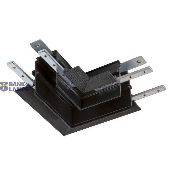L-connector, 48V TRACK, for mounting track deep, left, black image 1