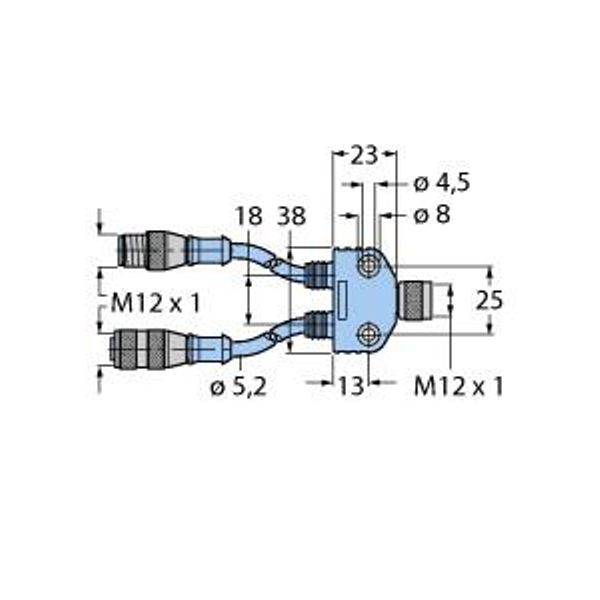 2-weg splitter, PVC-kabelmantel, Thin image 1