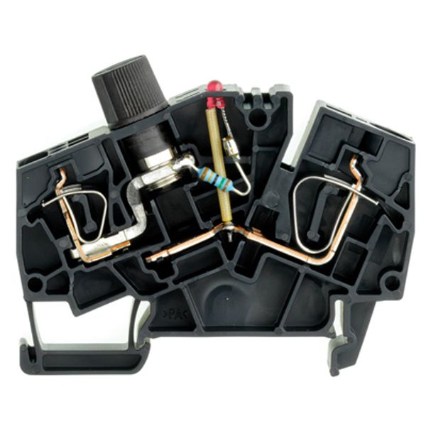 Z-series, Fuse terminal, Rated cross-section: 6 mm², Tension-clamp connection, black image 1