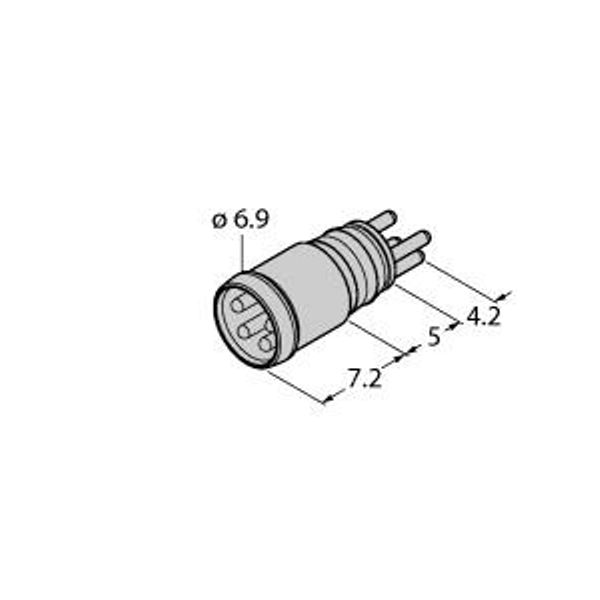 M8 x 1 / Ø 8 mm round connector Ø 8 mm Flange Connector, Snap-on Type   ESP4SP image 1
