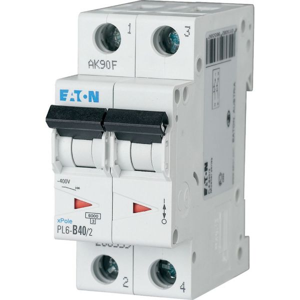 PL6-B40/2 Miniature circuit breaker (MCB), 40 A, 2p, characteristic: B image 2