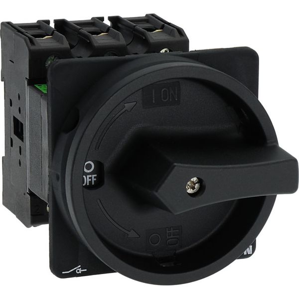 P3-100/V/SVB-SW Main switch, P3, 100 A, rear mounting, 3 pole, STOP function, With black rotary handle and locking ring, Lockable in the 0 (Off) position image 36