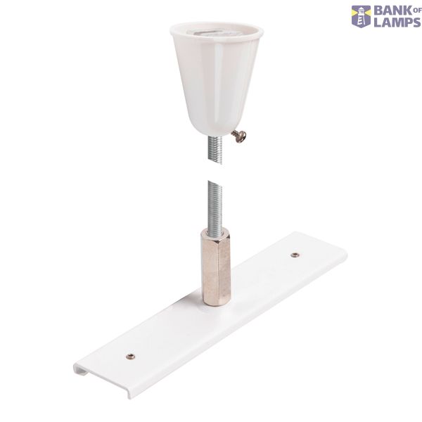 Track reinforcement plate with mounting set, 48V TRACK, 1m rod, white image 1