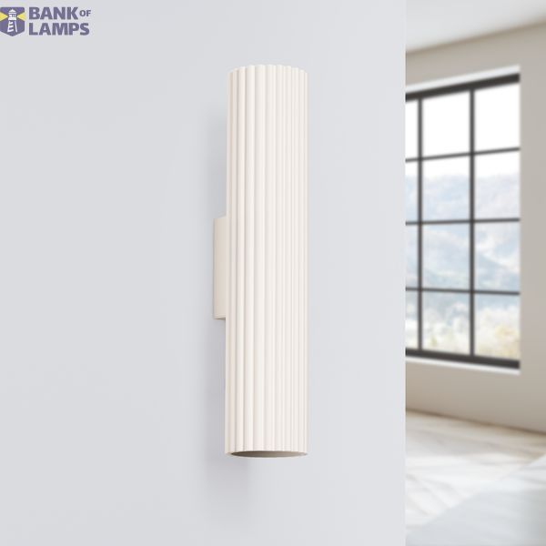BEIGE VERTICAL WALL LAMP ILLUMINATING UP AND DOWN CARBON FOR LIVING ROOM 2XGU10 image 2