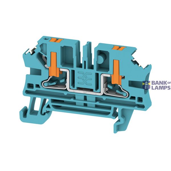 Feed-through terminal block, PUSH IN, blue, 4 mm², 32 A, 1000 V, Numbe image 1