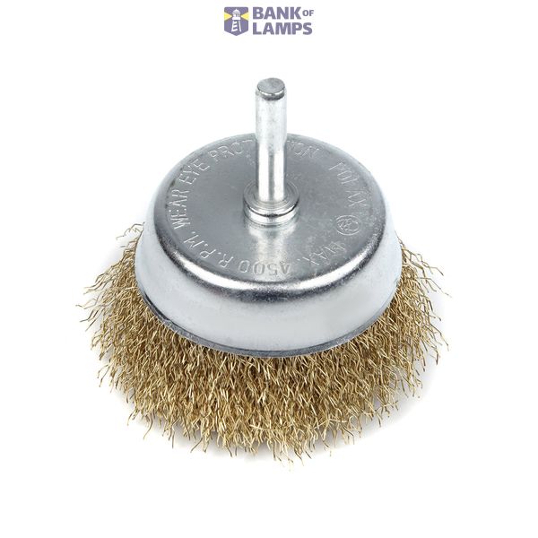 Cup brush for drill  1/4",75mm (crimped wire) image 1