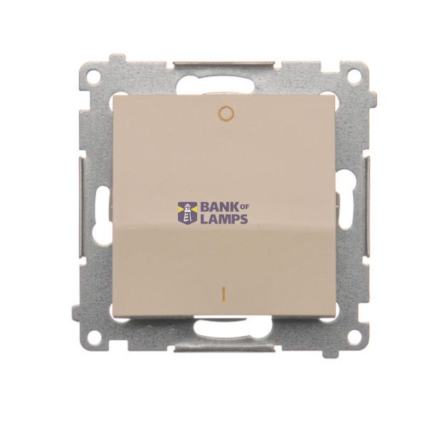 Two-pole switch, (module), 16AX, Screw, cream white/electro white image 1