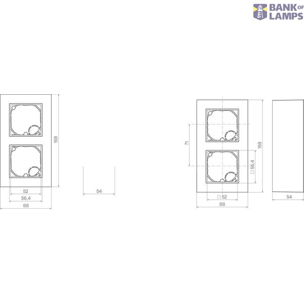 Housing incl. cover frame, double, tall, surface-mounted, A.8, matte anthracite image 2