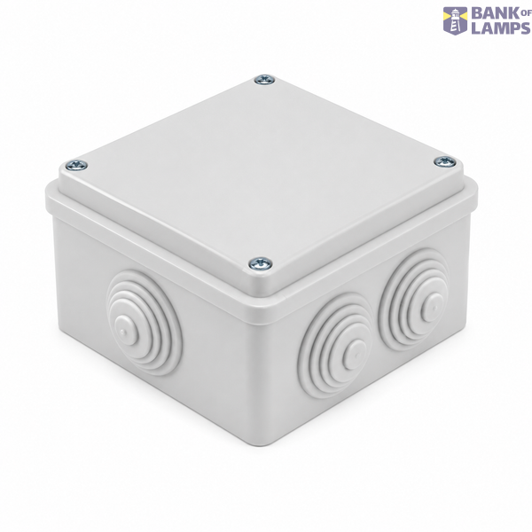 Watertight Junction Box (Screw-on Lid) GREY 100X100 IP54 image 1