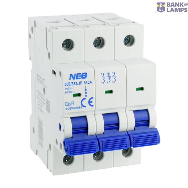 Circuit breaker, 6kA, B, 3-pole, 32A, OCB/B32/3P image 1