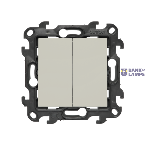 SOON ON SALE, double intermediate switch without pictogram, (module), Simon 24, IP20, 10AX, cashmere image 1