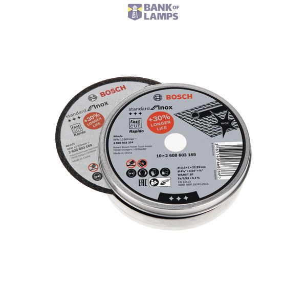 Standard for Inox - Rapido straight cutting disc WA 60 T BF, 115 mm, 22,23 mm, 1,0 mm image 1