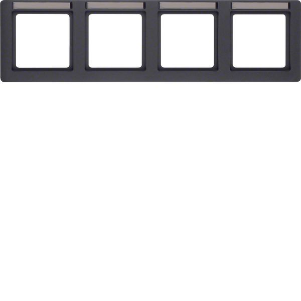 Frame 4gang hor., lab. field, Q.1, ant. velvety, lacq. image 1