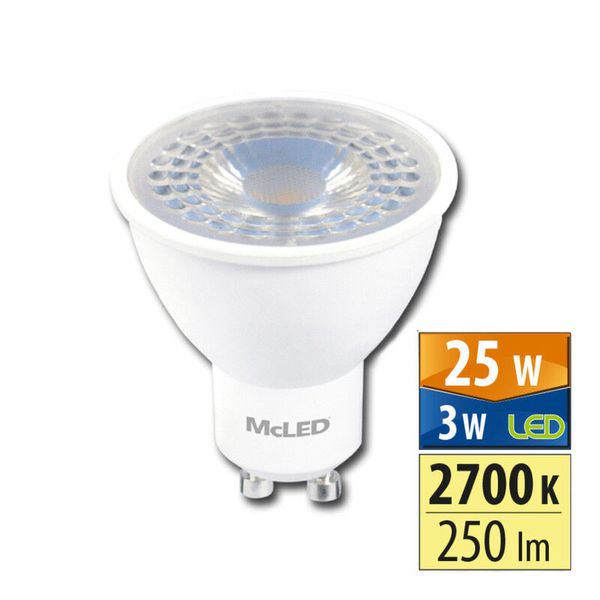 LED bulb GU10, 3W, 2700K, PAR16, CRI80, ex. angle 38°, use 360° 250lm image 1