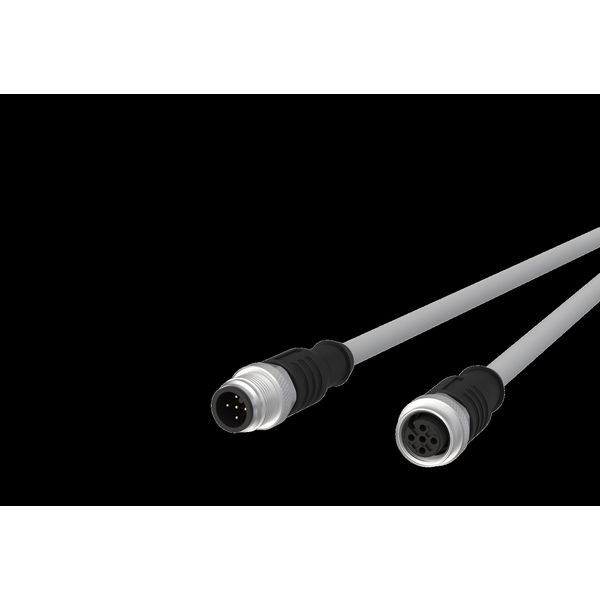 M12 Sensor/actuator cable, A-coded, 5.0 m, M12 plug straight - M12 jac image 2