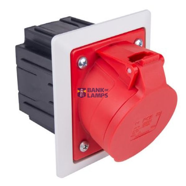 Angled panel socket with flush-mounted box and frame image 1
