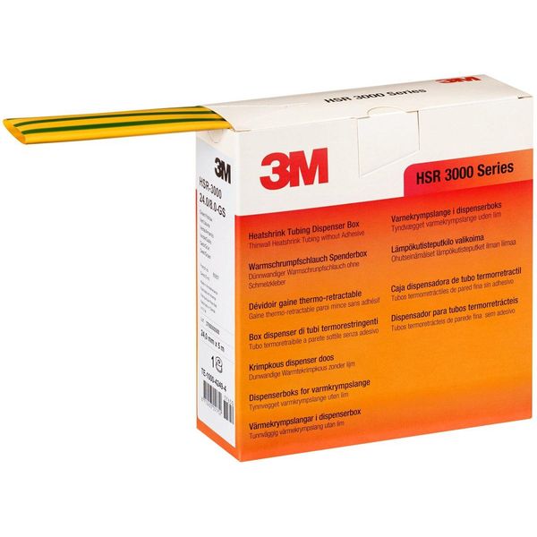 3M™ HSR-3000 Heat Shrink Tubing, Polyolefin, Green/Yellow Striped,
24. image 1