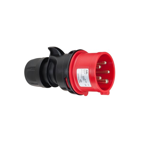CEE plug, IP44, 32A, 4-pole, 400V, 6h, red, screwless image 1