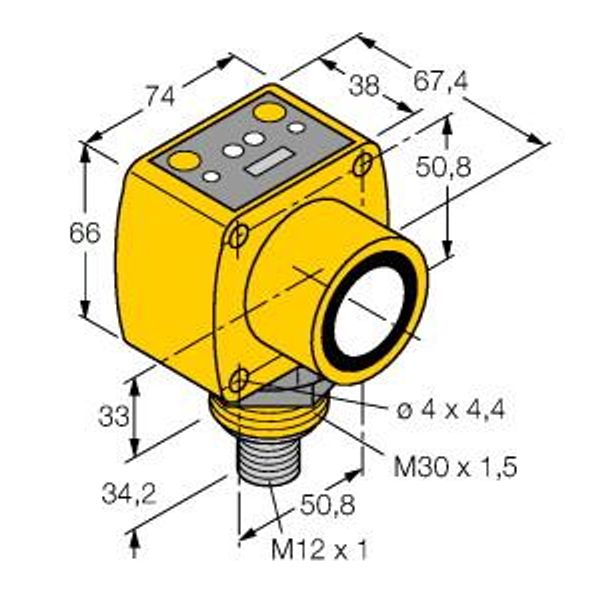 Ultrasonic Sensor diffuse mode sensor   QT50UVR3FQ image 1