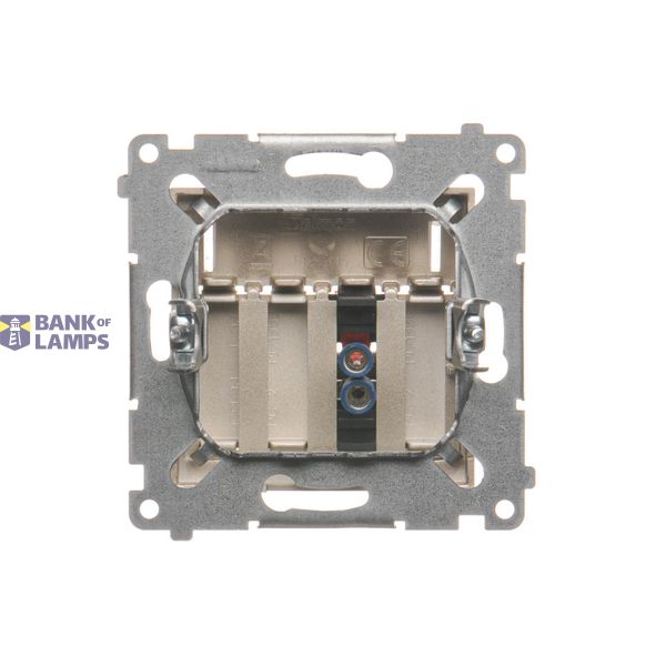 Double socket outlet without earthing, with shutters, (module), 16A, 250V, Screw, anthracite, metalic image 1