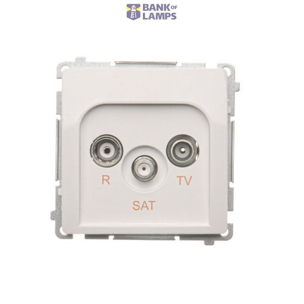 R-TV-SAT pass through aerial socket, atten.: 10dB, white image 1