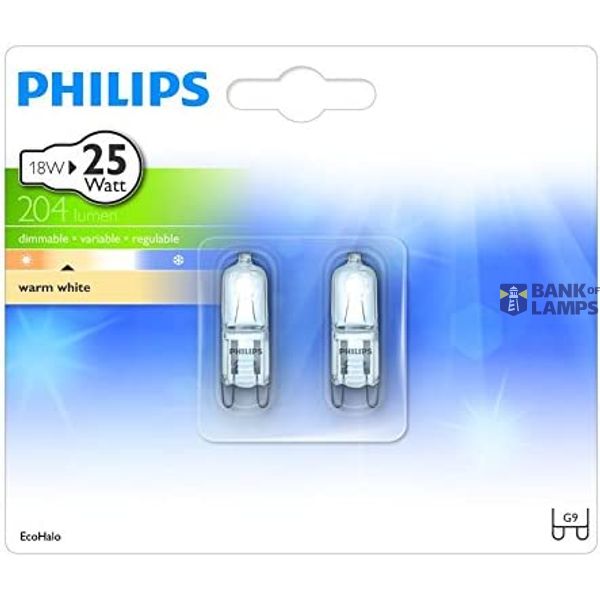 PHILIPS žárov.halog. EcoHalo 18W G9 230V čirá 2blistr image 1