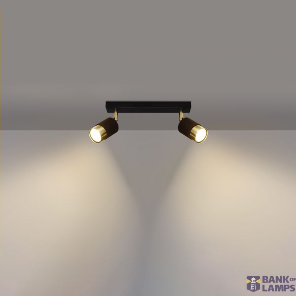CEILING LAMP NERO 2 BLACK/GOLD GU10 2X40W IP20 image 5