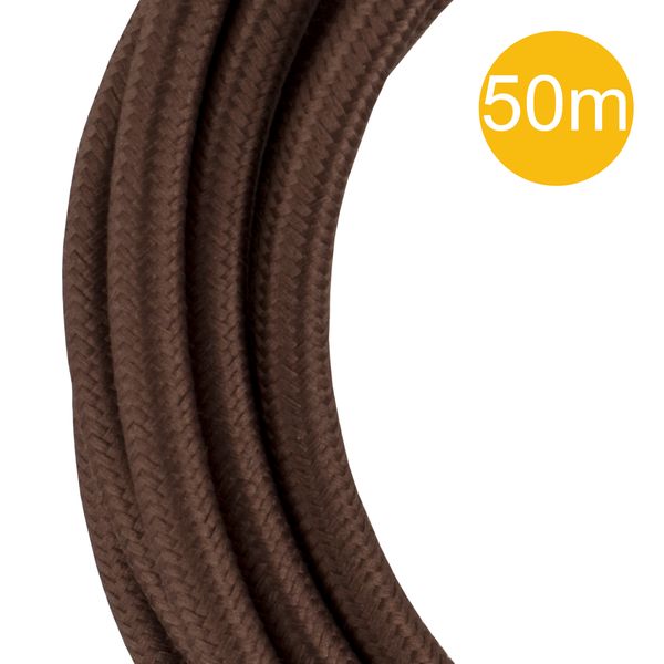 Textile Cable 3C Brown 50m Roll image 1
