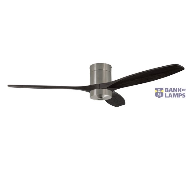 Fan Stem Evo ø1320mm Tube Play Satin Nickel with Black Blades image 1