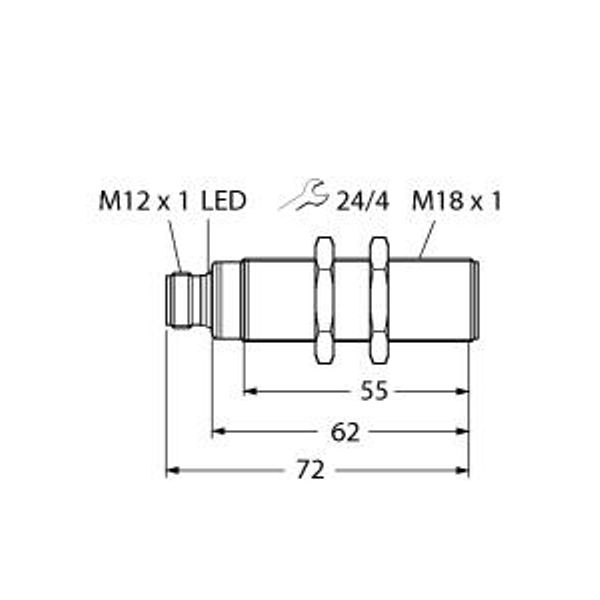 Ultrasonic Sensor Diffuse Mode Sensor   RU50U-S18-LI8X-H1141 image 2