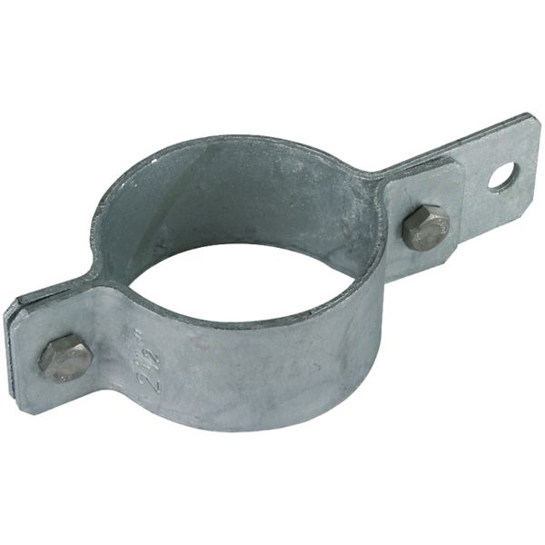 Earthing pipe clamp D 76mm with bore D 11mm  St/tZn image 1