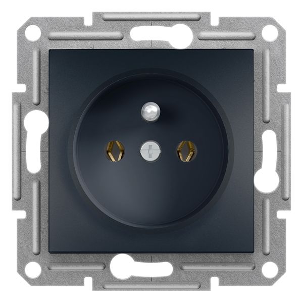 Asfora -single socket outlet with pin earth, wo frame, anthracite image 1