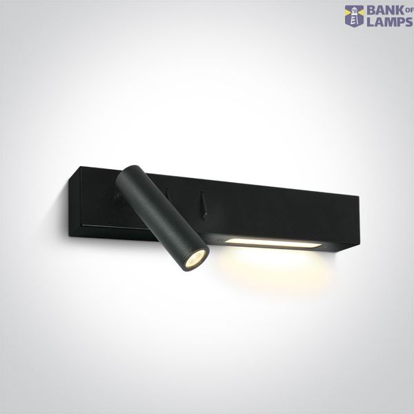 BLACK 3W SPOT + 6W WW WALL LAMP IP20 230V image 1