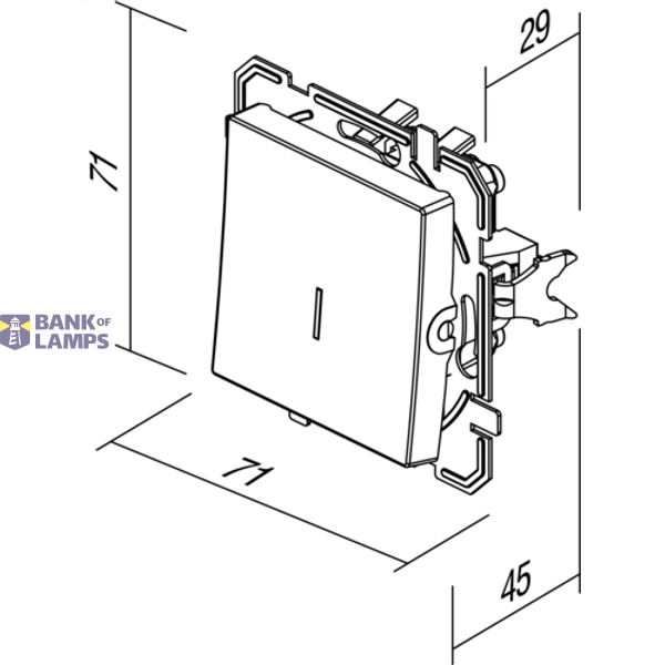 SWITCH 1WAY 10AX 250V~ TI IN XO 4415006 image 3