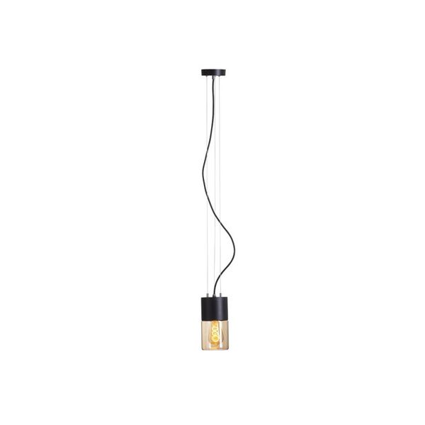 QUINN pendant black amber-colored glass 230V LED E27 11W IP54 image 1