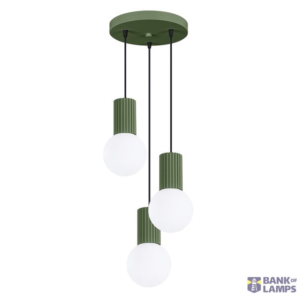 Pendant lamp HALO 3P olive green image 1