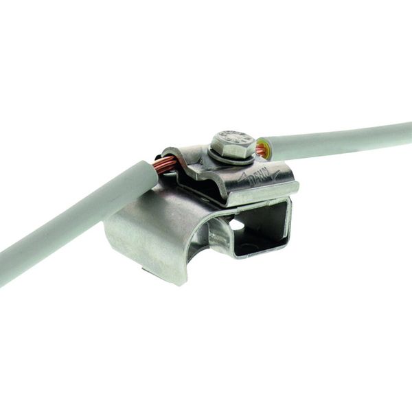Gutter clamp StSt f. bead 16-22mm w. double cleat f. Rd 8-10mm cross-s image 1