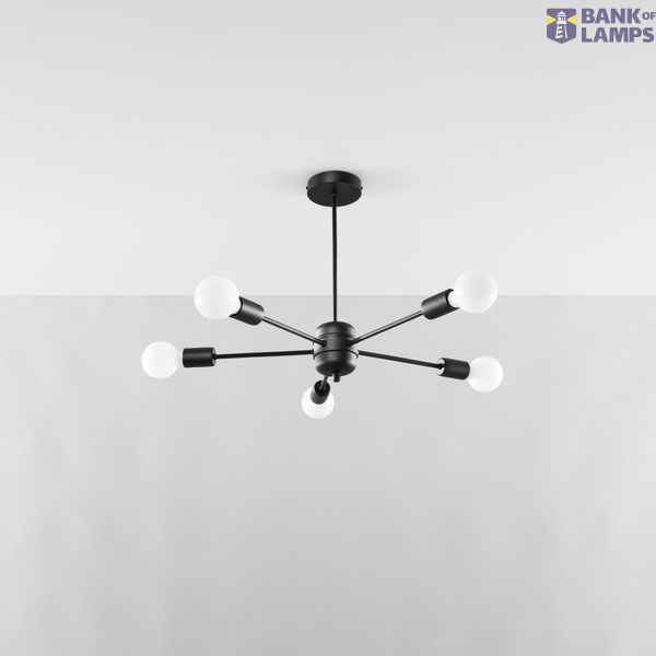 LANGO 5 BLACK CHANDELIER E27 5X60W IP20 image 8