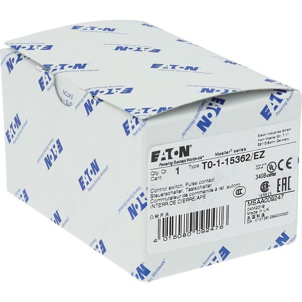 T0-1-15362/EZ ON-OFF button, T0, 20 A, center mounting, 1 contact unit(s), Contacts: 2, 45 °, momentary, With 0 (Off) position, with spring-return, STOP>I image 22