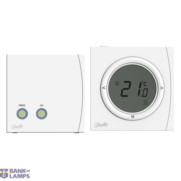 RET2001RF + RX1-S V2, Batteries for thermostat + 230Vac for receiver, Digital RF Thermostat image 1