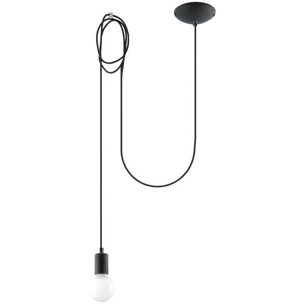 HANGING LAMP EDISON 1 LONG BLACK E27 1X60W IP20 image 1