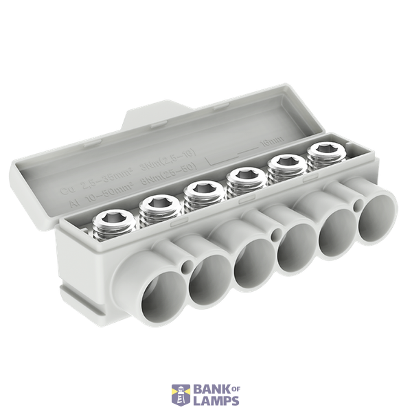 SLT50-6 yellow-green  Al 10-50/Cu 2.5-35 mm2 1000V Distribution block image 1