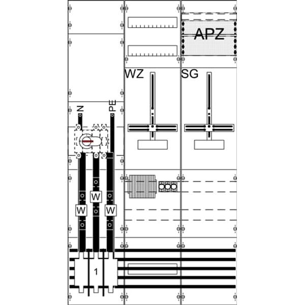 WF39KK43 9RE 3FB Complete panel according to FNN In 200A with three-point fastening image 2
