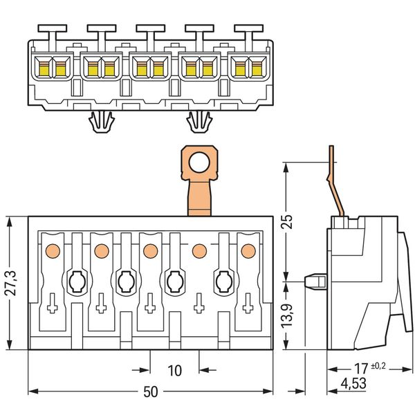 Lighting connector push-button, external with screw-type ground contac image 3
