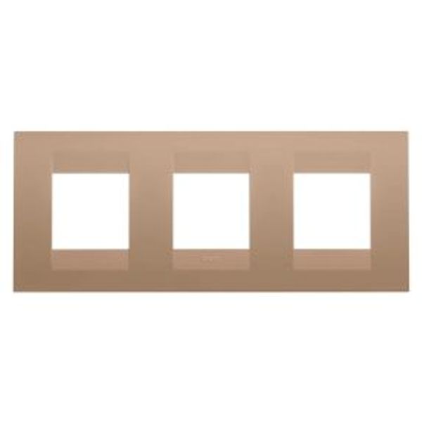 GEO INTERNATIONAL PLATE - IN PAINTED TECHNOPOLYMER - 2+2+2 MODULES HORIZONTAL - SOFT COPPER - CHORUSMART image 1