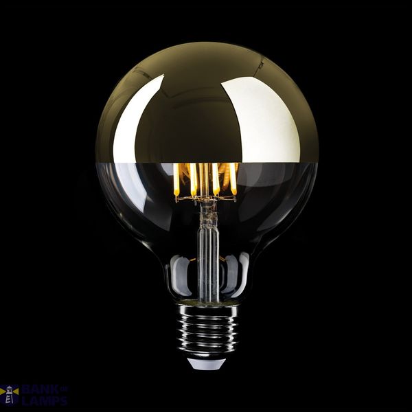 LED Gold Half Sphere Globe Light Bulb G125 7W 650Lm E27 2700K Dimmable - A15 image 2