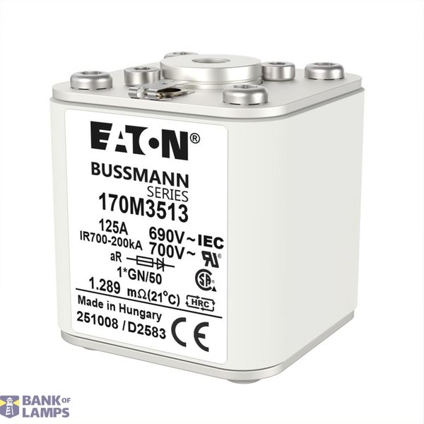 High speed square body fuse, 125 A, AC 690 V, compact size 1, 45 x 59  image 14