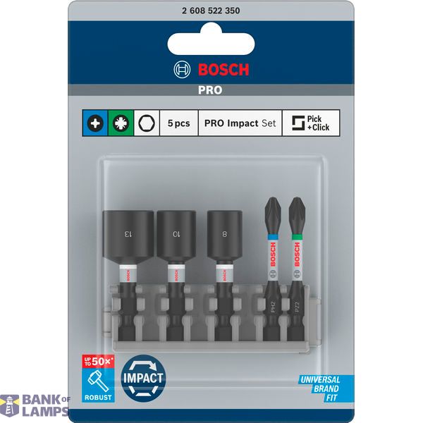 Impact Control Screwdriver Bit and Nutsetter pack, 5-piece image 1