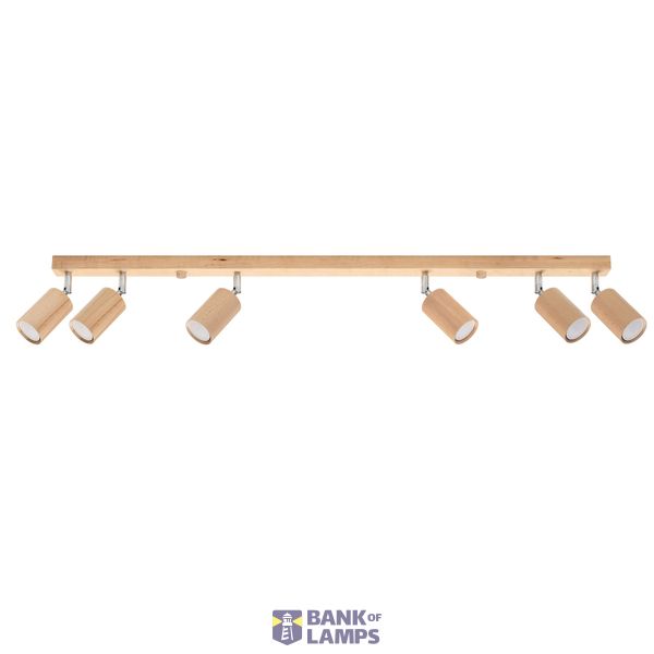 CEILING LAMP BERG 6 NATURAL WOOD GU10 6X40W IP20 image 3