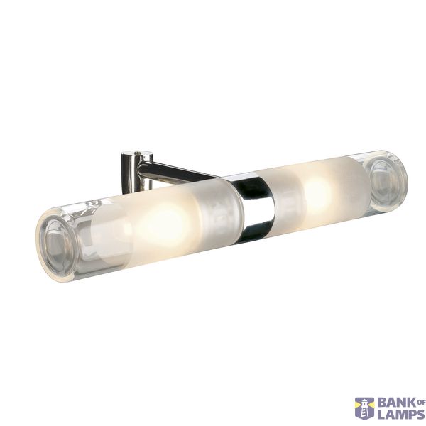 MIBO STRAIGHT mirror light, chrome, glass partially frosted, 2x G9, max. 2x 25W image 1